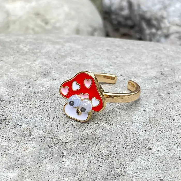 Goblincore mushroom spinning anxiety ring for y2k style - ring