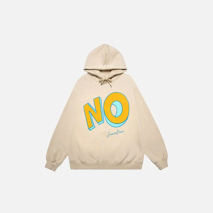 Loose-fitting hoodie from y2k streetwear collection in high-quality polyester - beige / m - hoodies