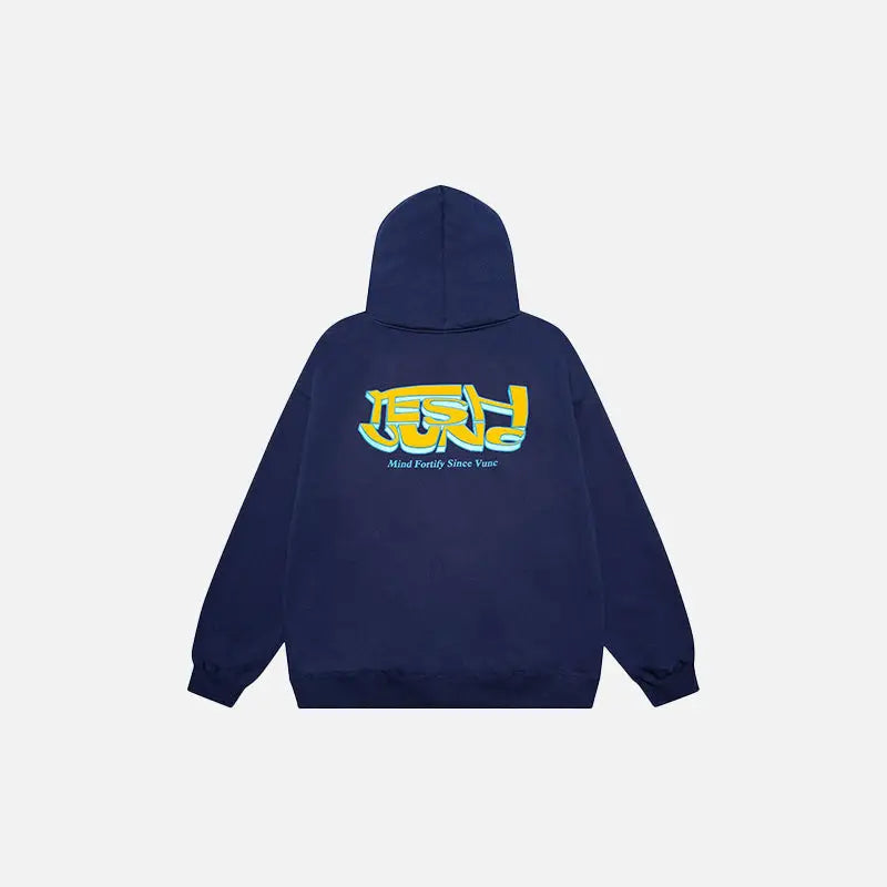 Loose-fitting hoodie from y2k streetwear collection in high-quality polyester - hoodies