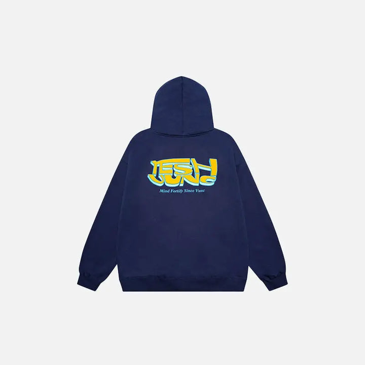 Loose-fitting hoodie from y2k streetwear collection in high-quality polyester - hoodies