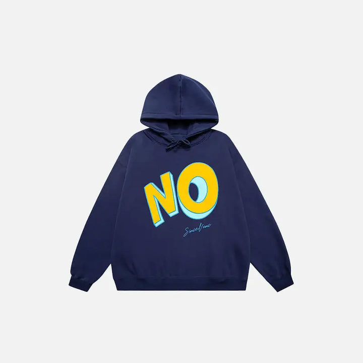 Loose-fitting hoodie from y2k streetwear collection in high-quality polyester - navy blue / m - hoodies