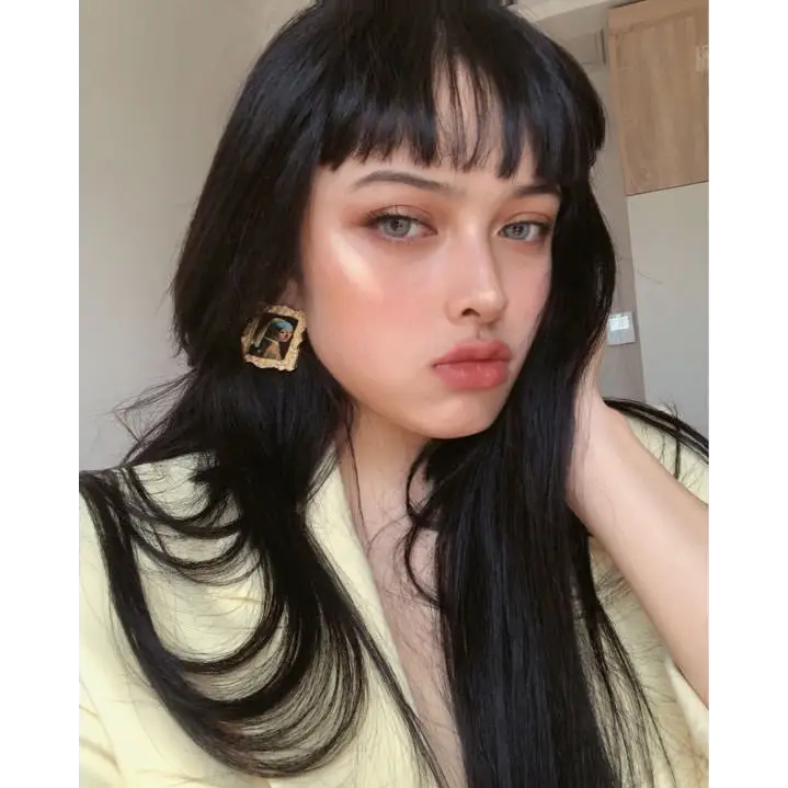 Girl with a pearl earring and mona lisa oil painting earrings - earrings