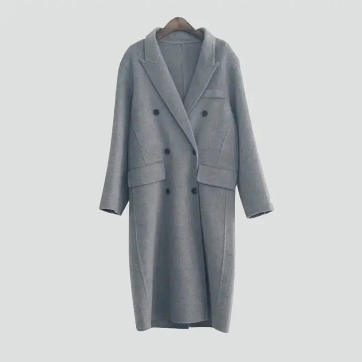 Grey oversized double-breasted y2k jacket for versatile styling - coat