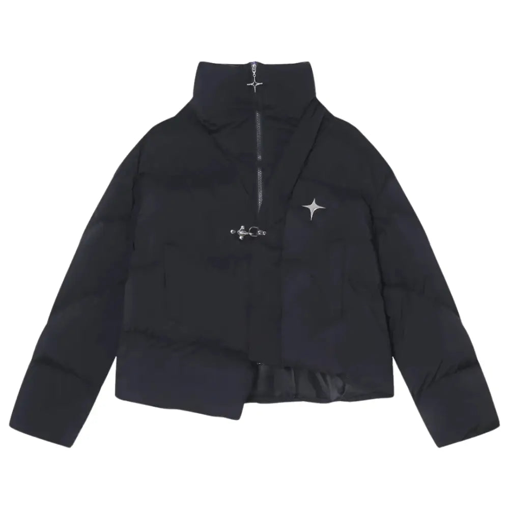 Opium y2k padded winter jacket for urban fashion enthusiasts - black / s