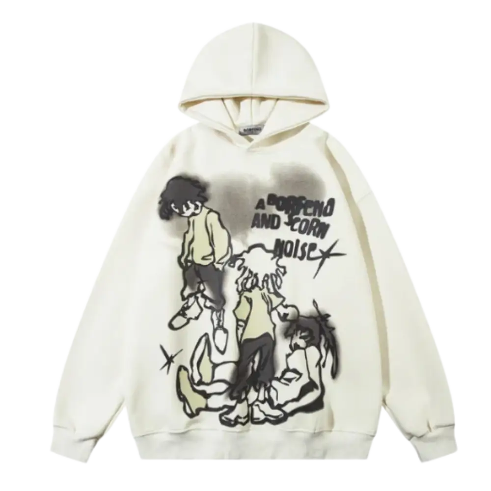 Outsider y2k hooded jacket for urban fashion enthusiasts - creamweiß / s