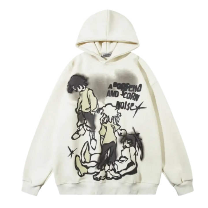 Outsider y2k hooded jacket for urban fashion enthusiasts - creamweiß / s