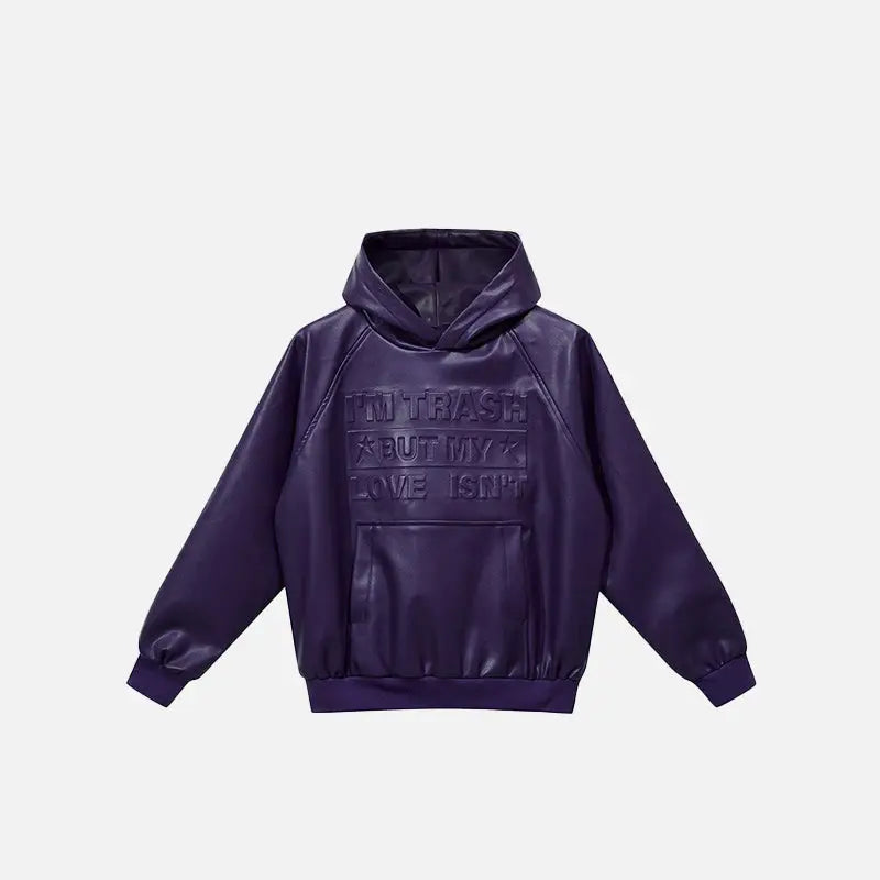 Y2k oversized embossed letter hoodie for ultimate comfort and style - purple / m - hoodies