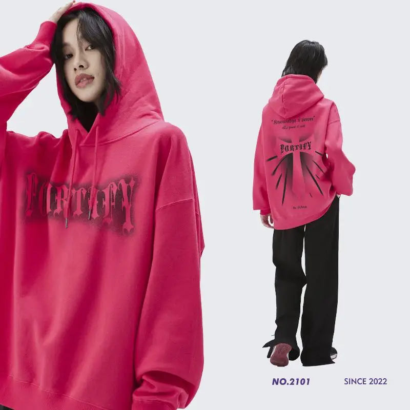 Y2k oversized graphic hoodie for comfortable streetwear style - hoodies
