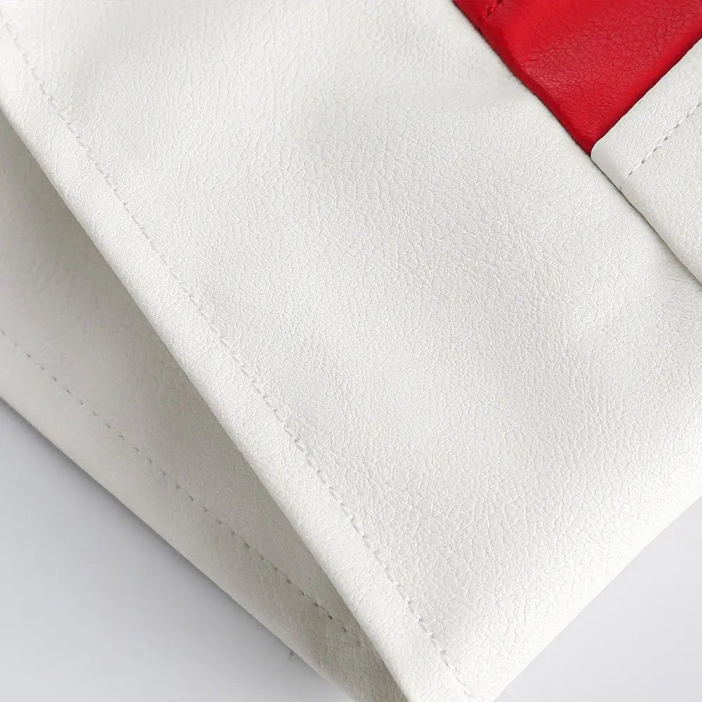 Oversized zippered leather jacket for trendy y2k fashion - jackets