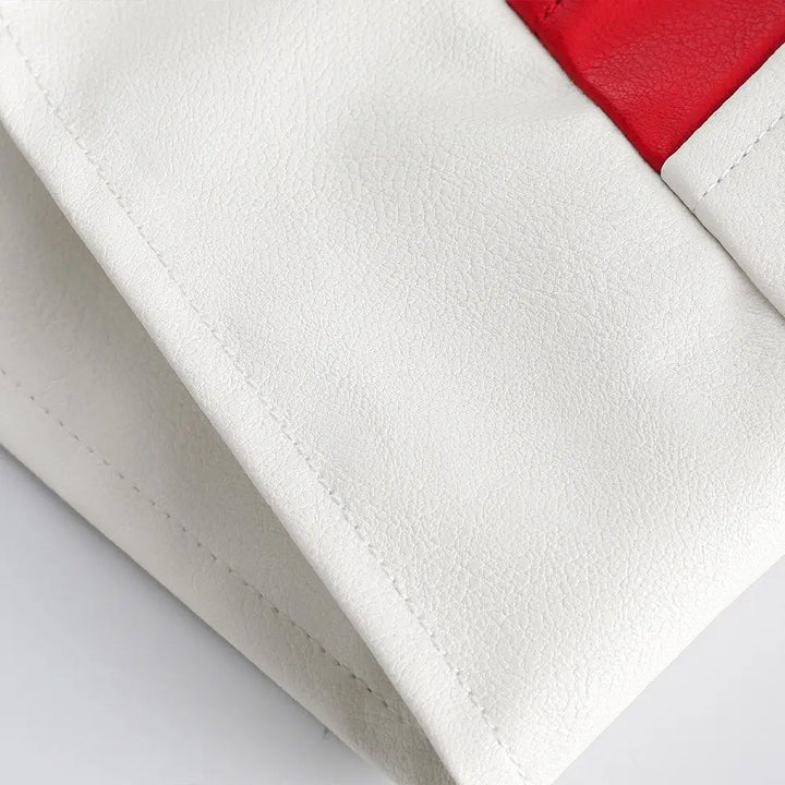 Oversized zippered leather jacket for trendy y2k fashion - jackets