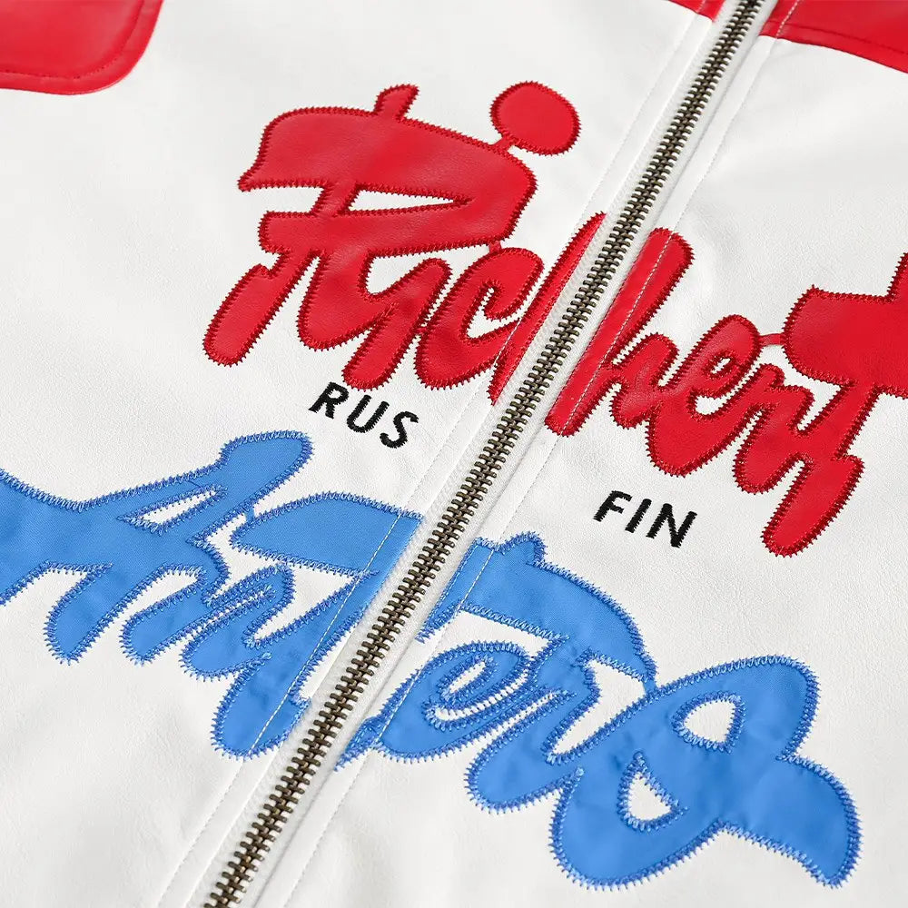 Oversized zippered leather jacket for trendy y2k fashion - jackets