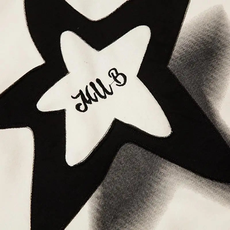 Y2k letter star oversized hoodie for ultimate comfort and style - hoodies