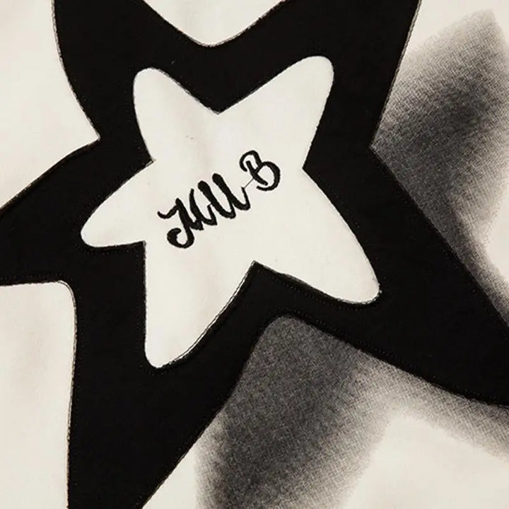 Y2k letter star oversized hoodie for ultimate comfort and style - hoodies