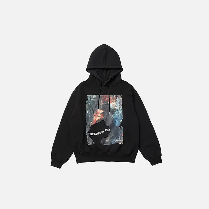 Y2k oversized hoodie with comfortable feel in premium polyester - black / m - hoodies