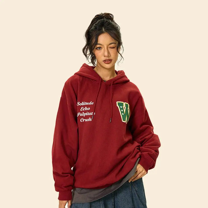 Y2k oversized loose fit sport hoodie for trendy streetwear style - hoodies