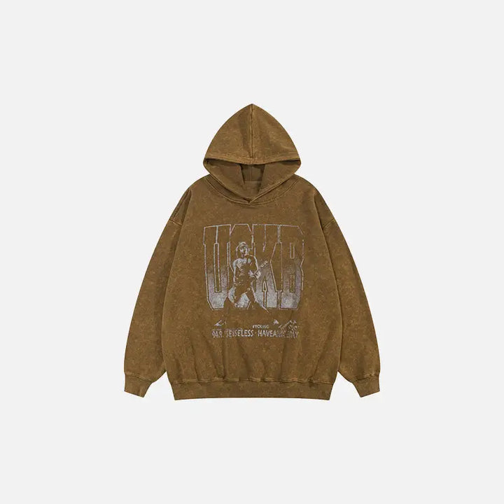 Y2k oversized musical hoodie for ultimate comfort and style - brown / s - hoodies