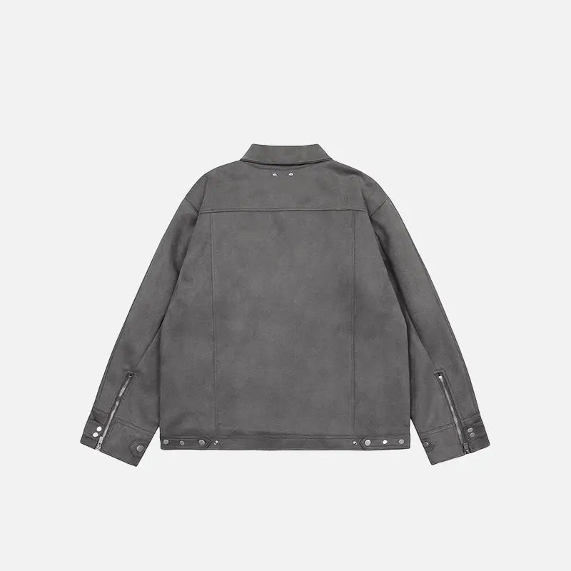 Oversized zip-up denim jacket for y2k streetwear style - jackets