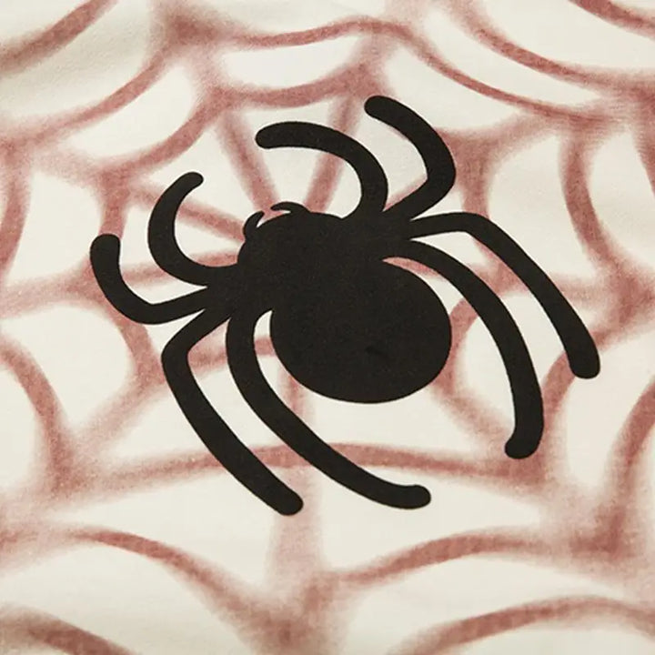Y2k spider print oversized hoodie for comfort and style - hoodies