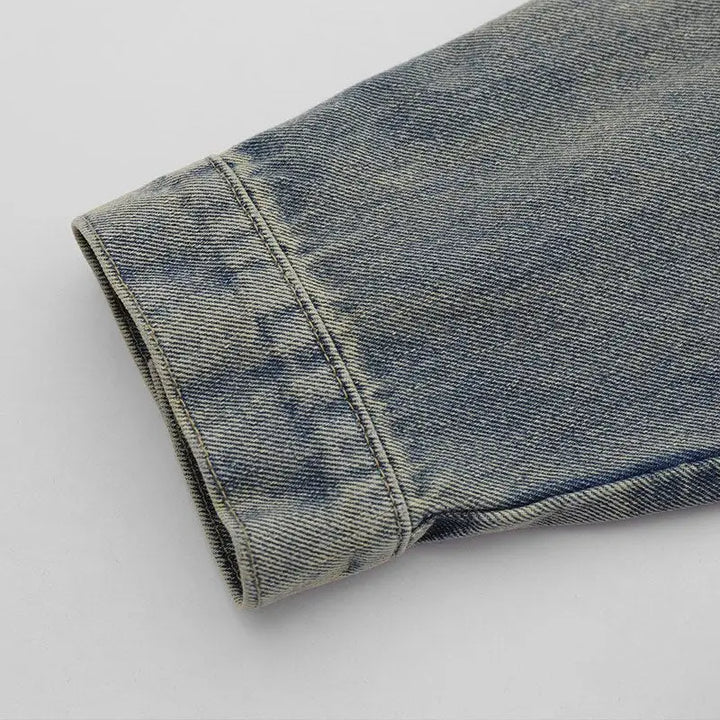 Y2k oversized plain washed denim jacket for fashion-forward style