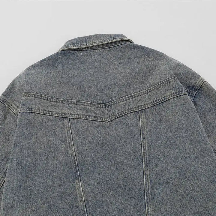 Y2k oversized plain washed denim jacket for fashion-forward style