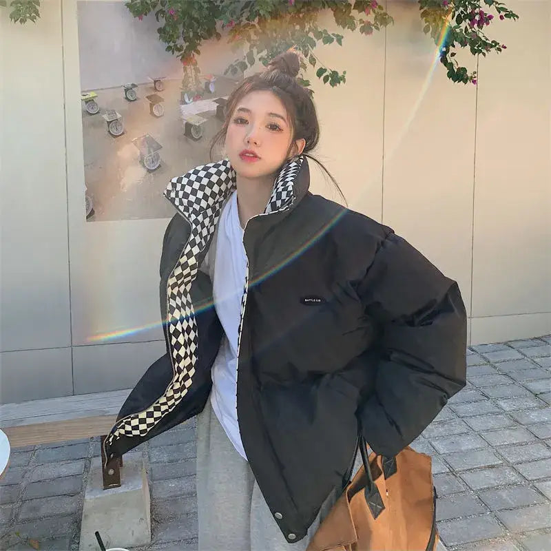 Y2k puffer jacket in luxurious broadcloth for warmth and style