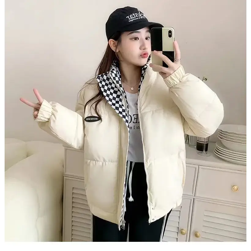 Y2k puffer jacket in luxurious broadcloth for warmth and style - white / s