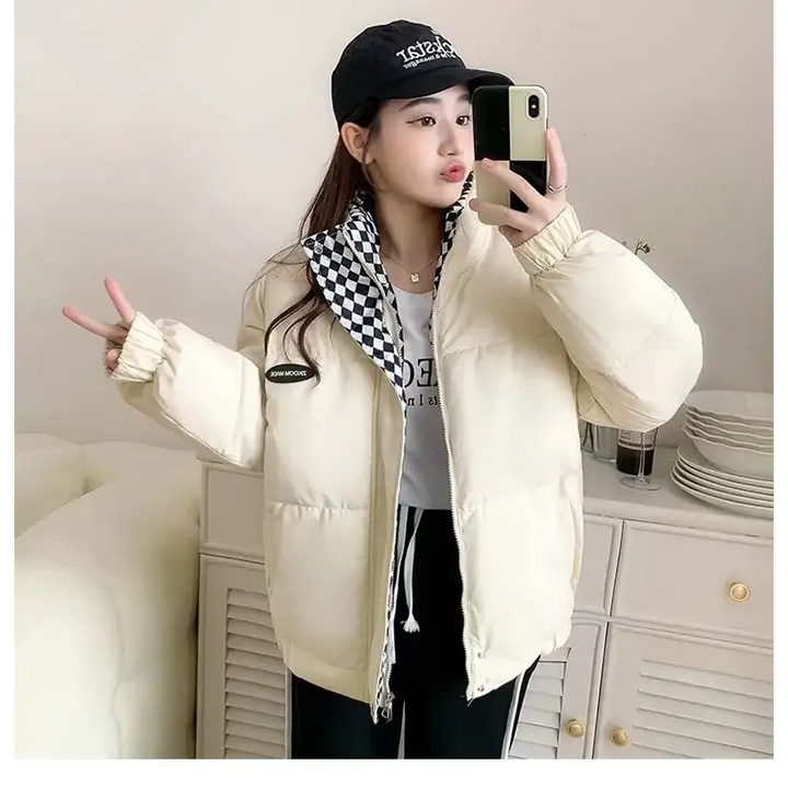 Y2k puffer jacket in luxurious broadcloth for warmth and style - white / s