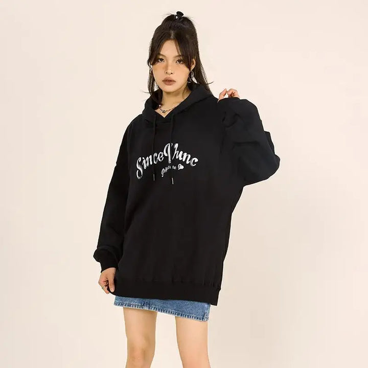 Y2k painted letter hoodie for stylish streetwear comfort - hoodies