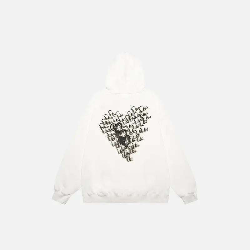 Y2k painted letter hoodie for stylish streetwear comfort - hoodies