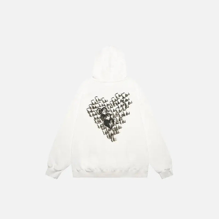 Y2k painted letter hoodie for stylish streetwear comfort - hoodies