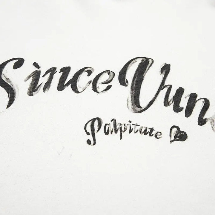 Y2k painted letter hoodie for stylish streetwear comfort - hoodies