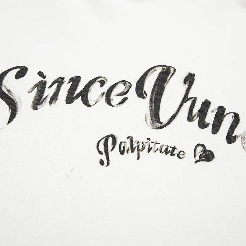 Y2k painted letter hoodie for stylish streetwear comfort - hoodies