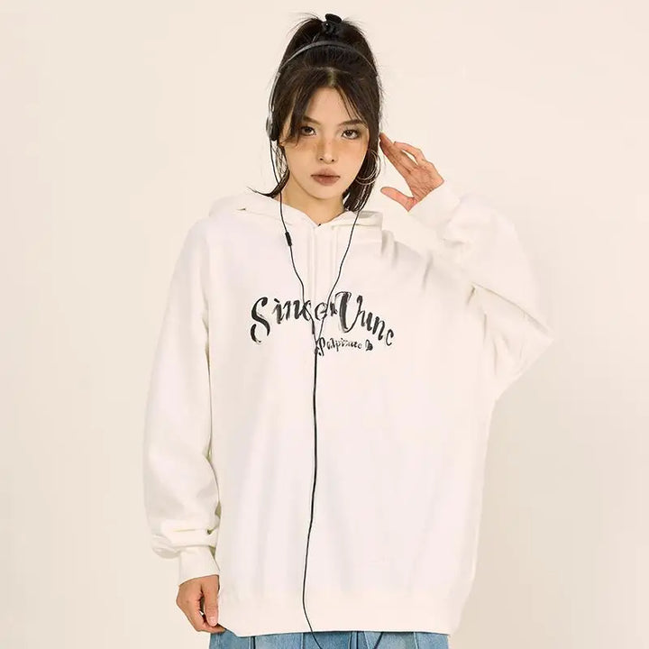 Y2k painted letter hoodie for stylish streetwear comfort - hoodies