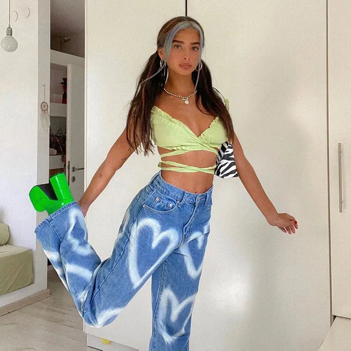 Y2k heart pants in colorful cotton - 3 / s