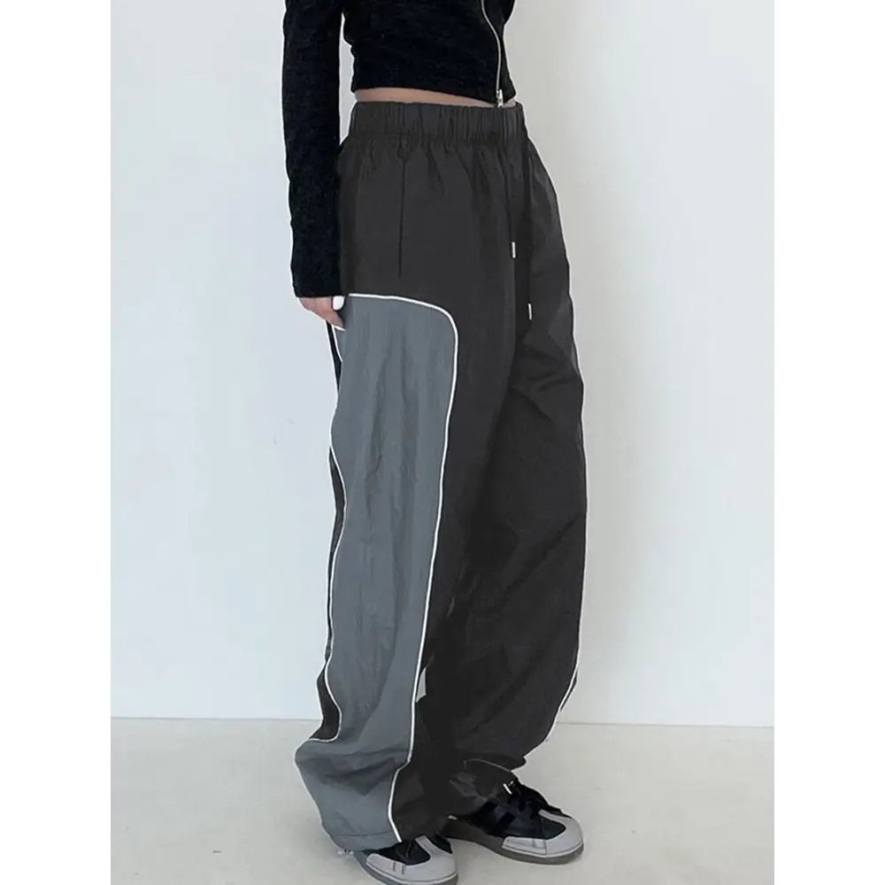 Side stripe y2k parachute pants
