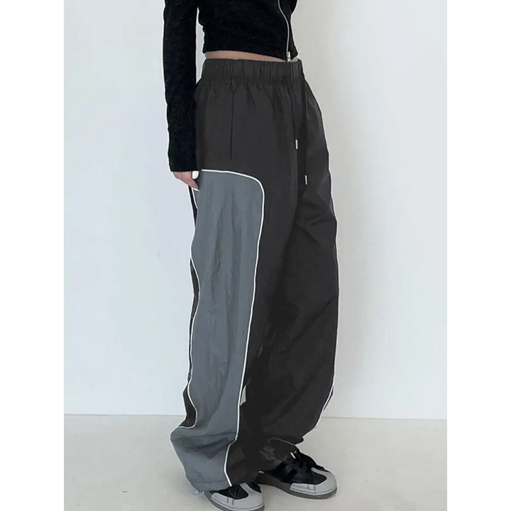 Side stripe y2k parachute pants