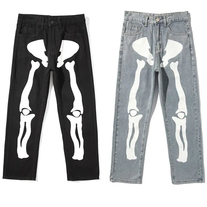 Y2k skeleton pants for a rebel style