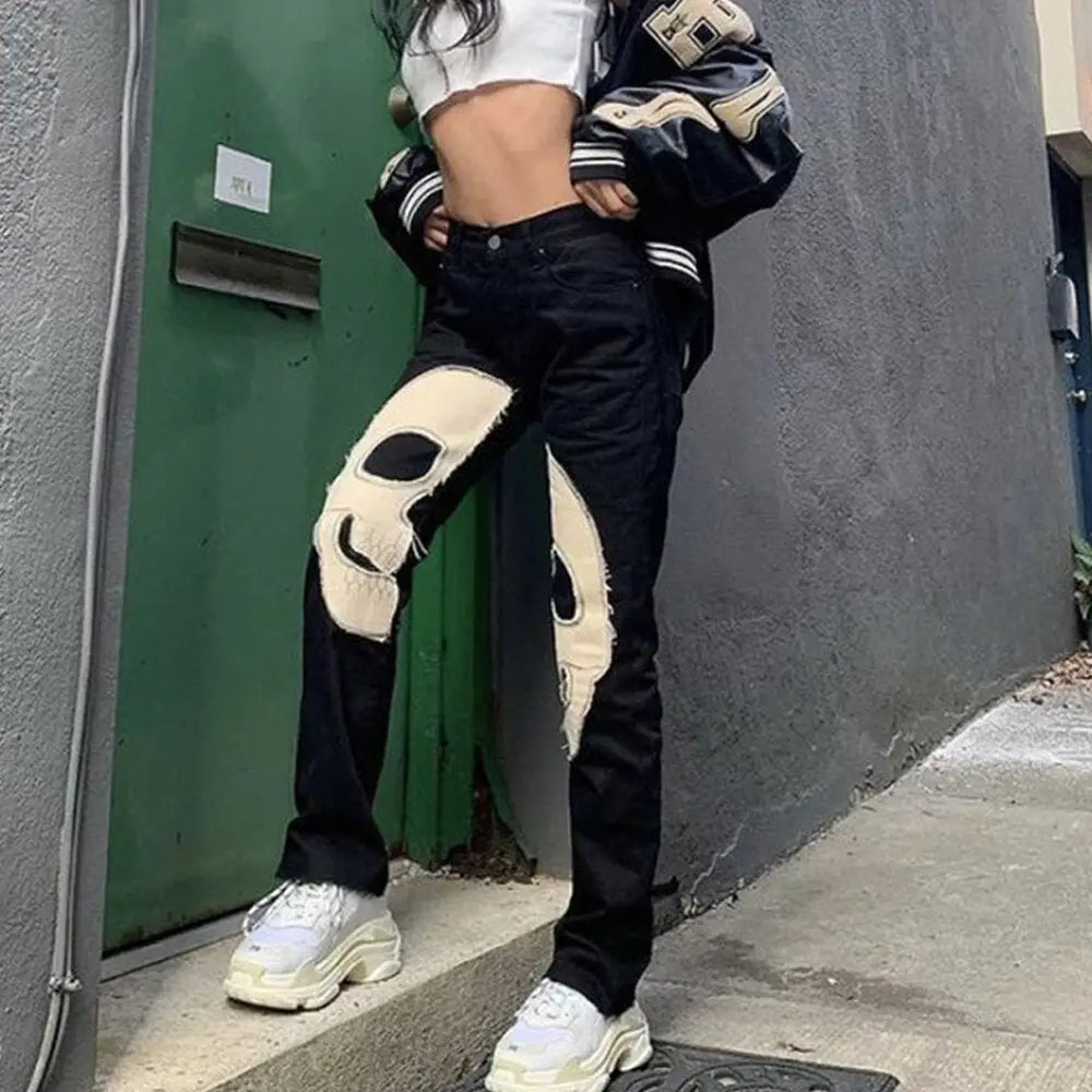 Y2k style skull pants