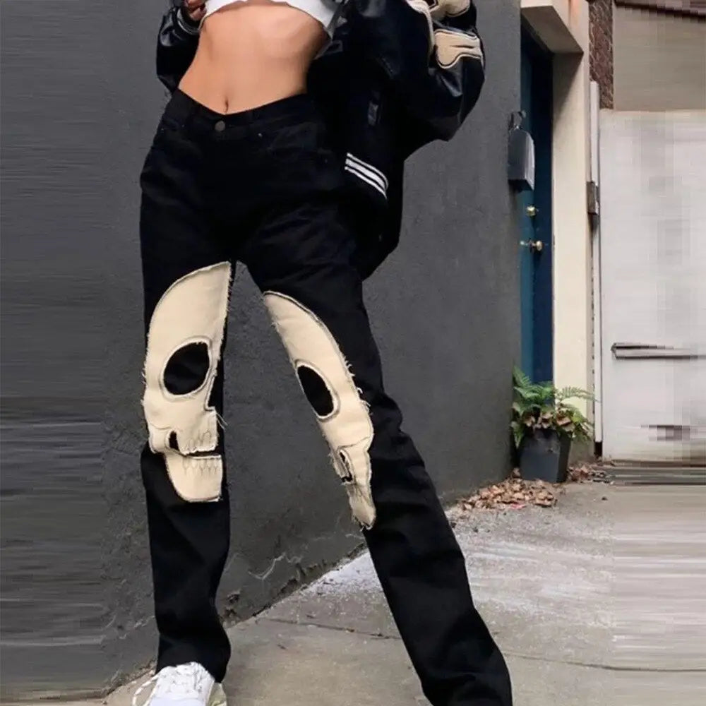 Y2k style skull pants