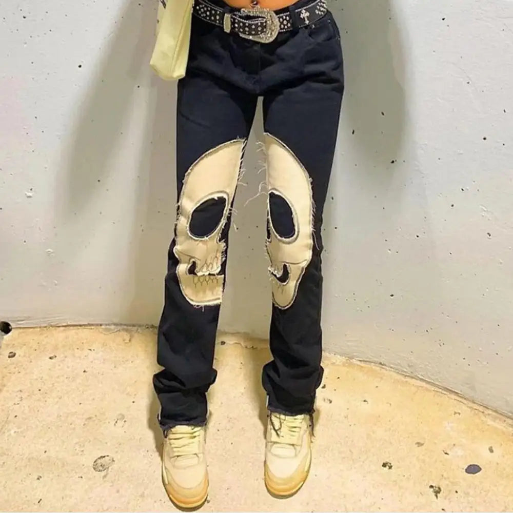 Y2k style skull pants