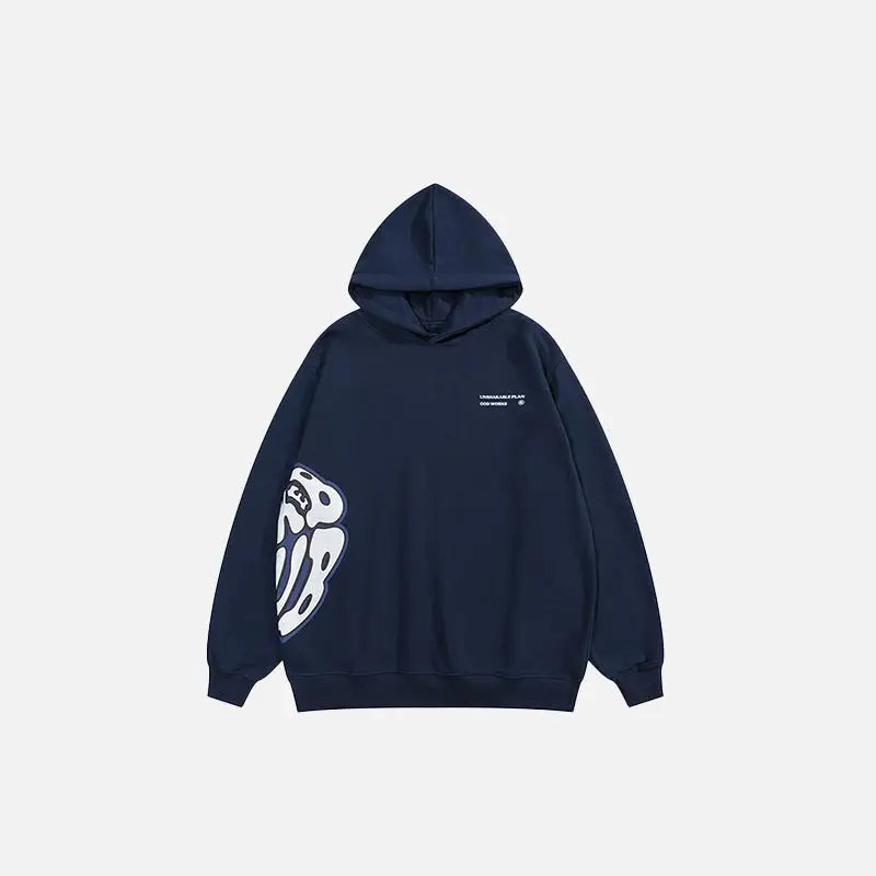 Y2k patched hoodie for comfortable streetwear style - navyblue / s - hoodies