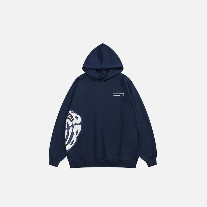 Y2k patched hoodie for comfortable streetwear style - navyblue / s - hoodies