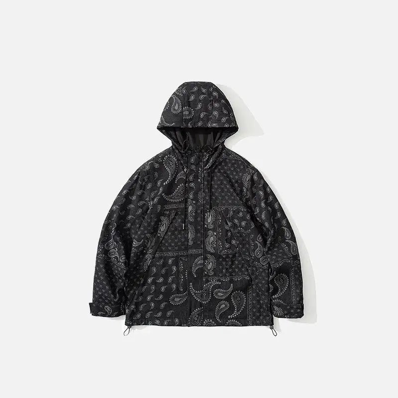 Loose check windbreaker jacket from the y2k streetwear collection - black / m - jackets