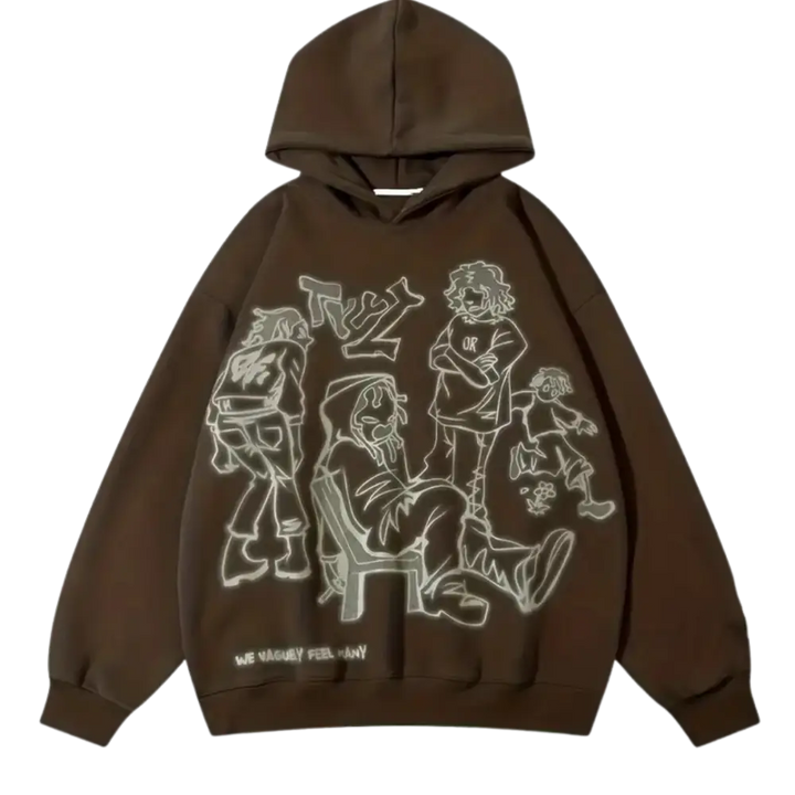 Playground y2k graphic hoodie for stylish street fashion lovers - braun / s