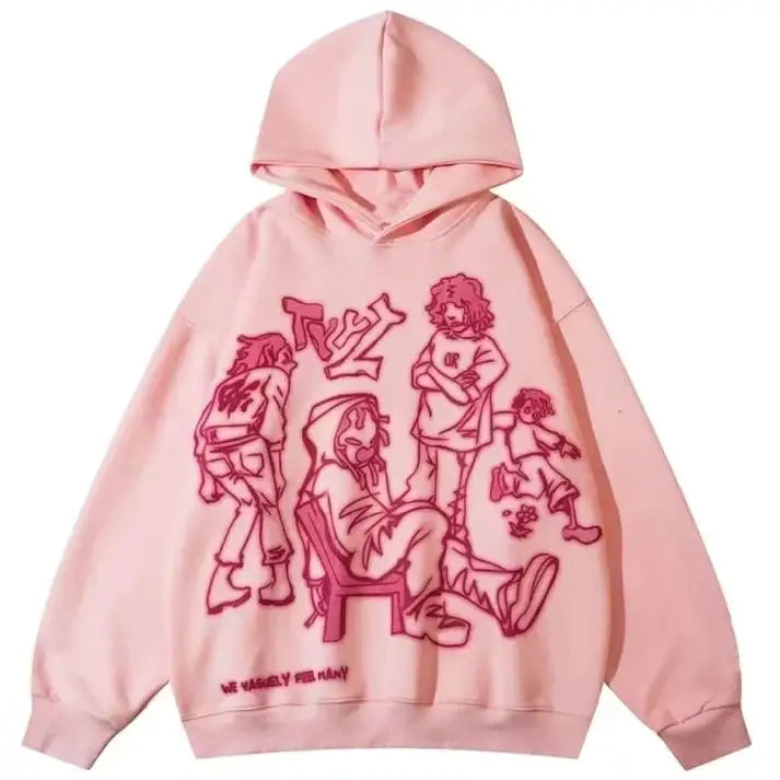 Playground y2k graphic hoodie for stylish street fashion lovers - pink / s