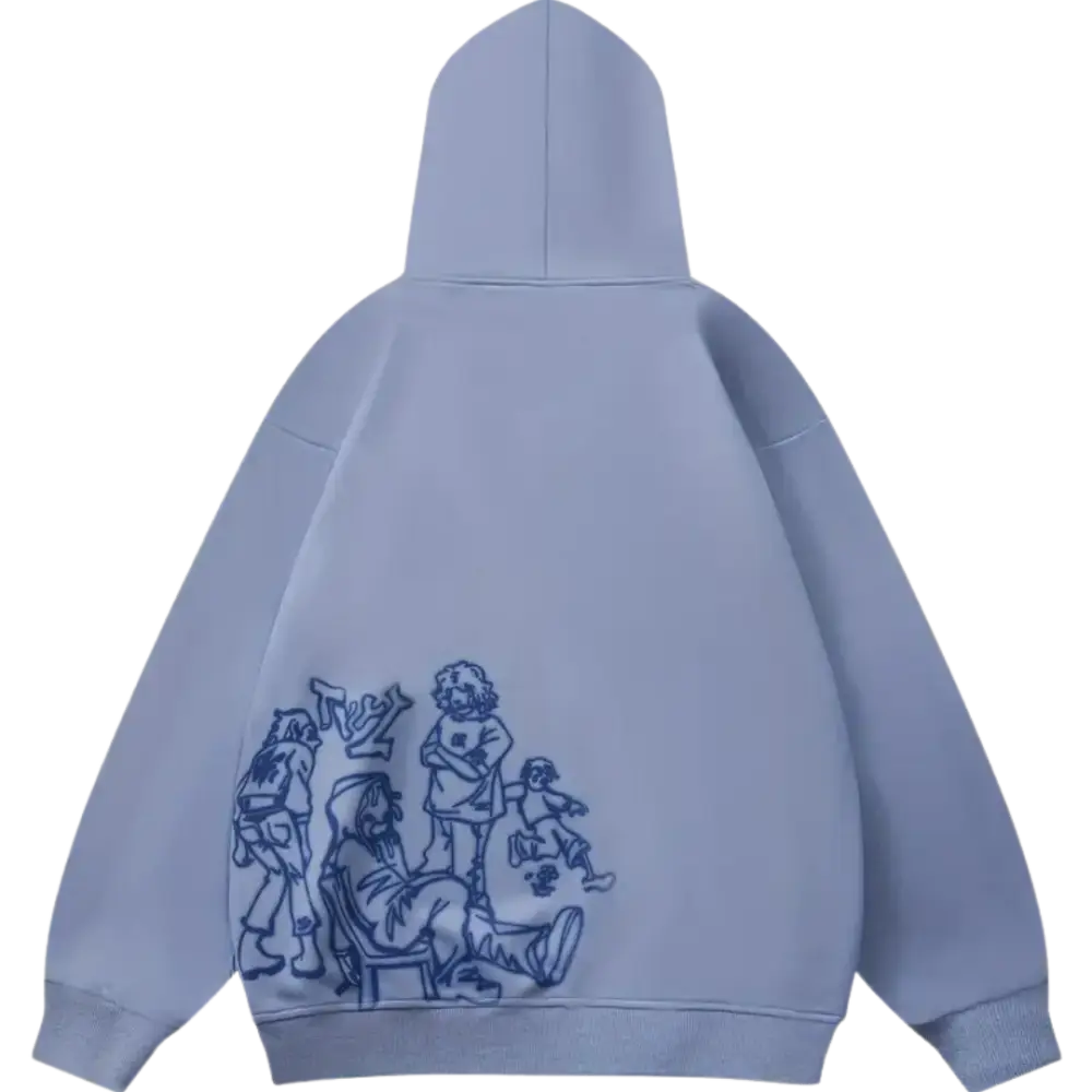 Playground persian blue y2k hoodie for urban fashion lovers
