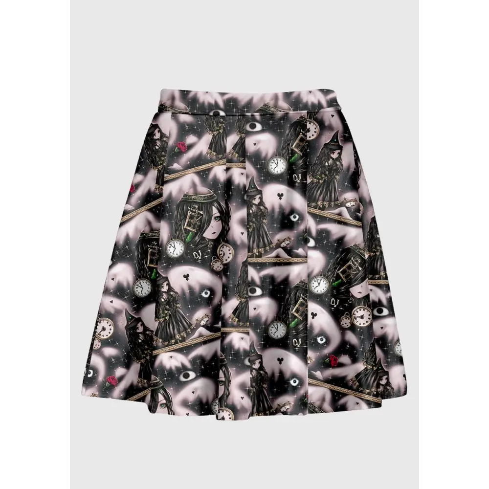 Plus size dreamcore time realm anime skirt in surrealist style