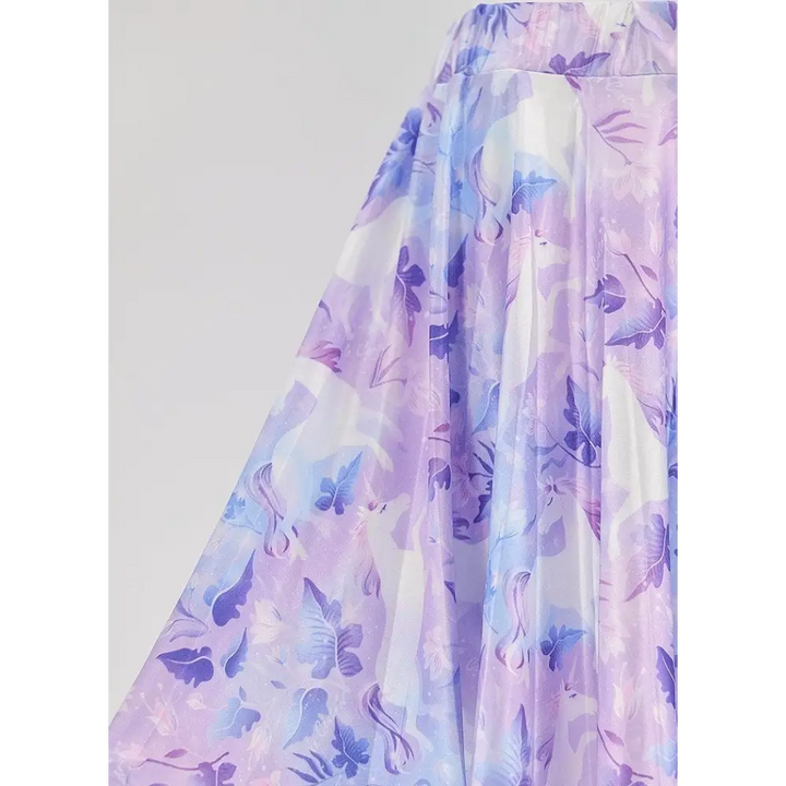 Stretchy unicorn elastic waist skater skirt for y2k style - women plus skirts
