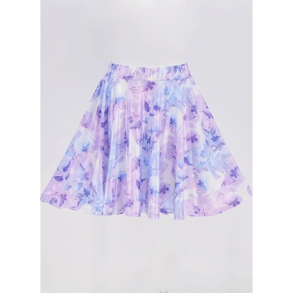 Stretchy unicorn elastic waist skater skirt for y2k style - women plus skirts