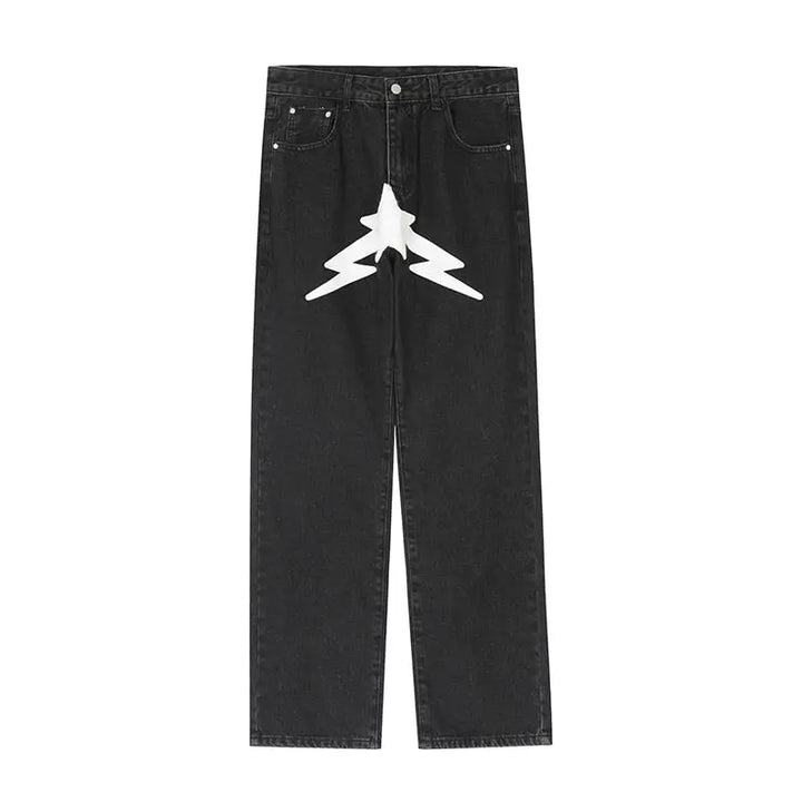 Y2k jeans with streetwear print